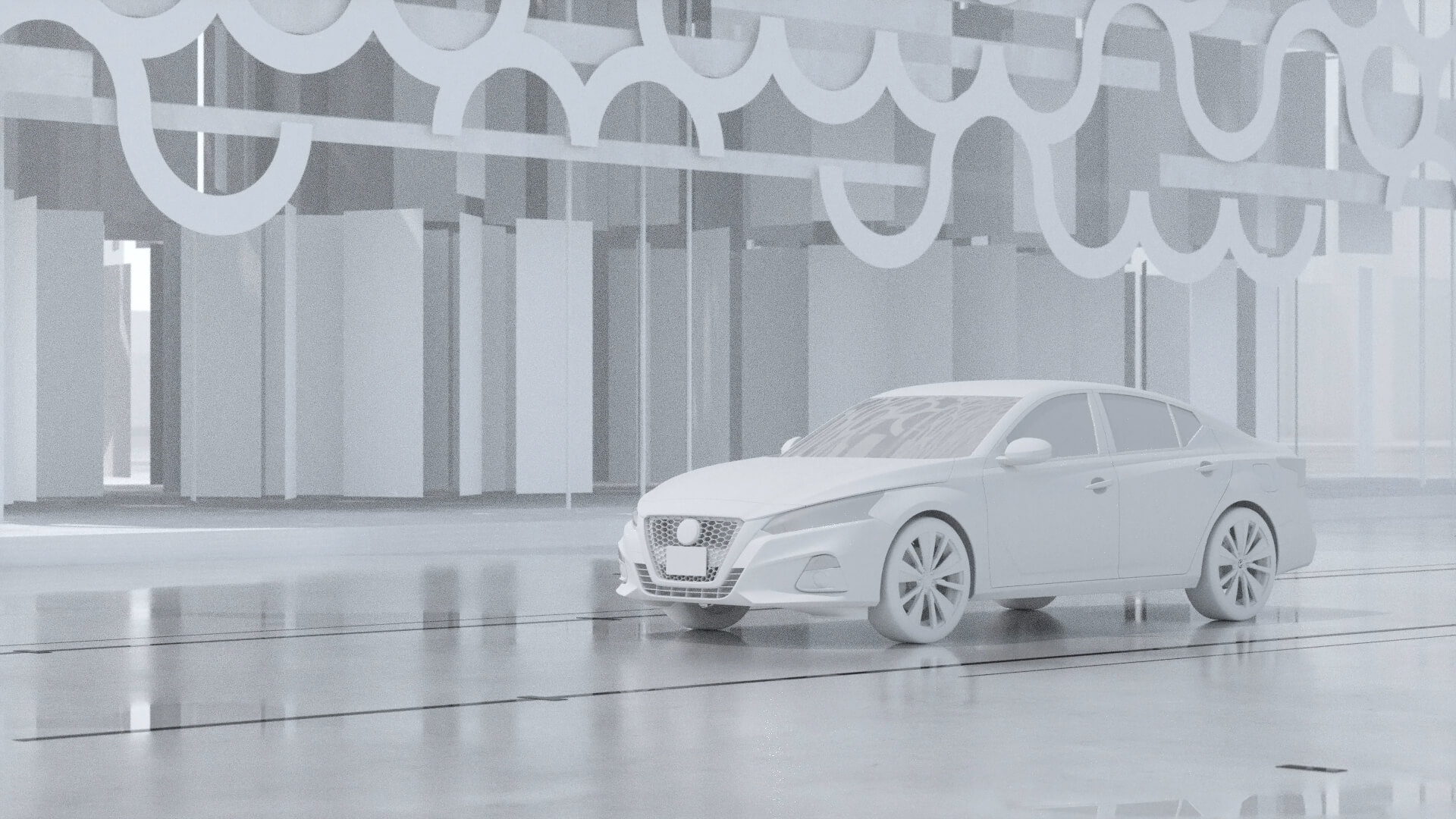 Abstract architectural structures inspired by modern UAE landmarks and futuristic design forms.